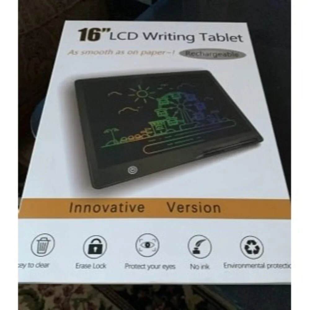 New LCD Writing Tablet,16 Inch Colorful Screen Rechargeable Doodle Board Toddler